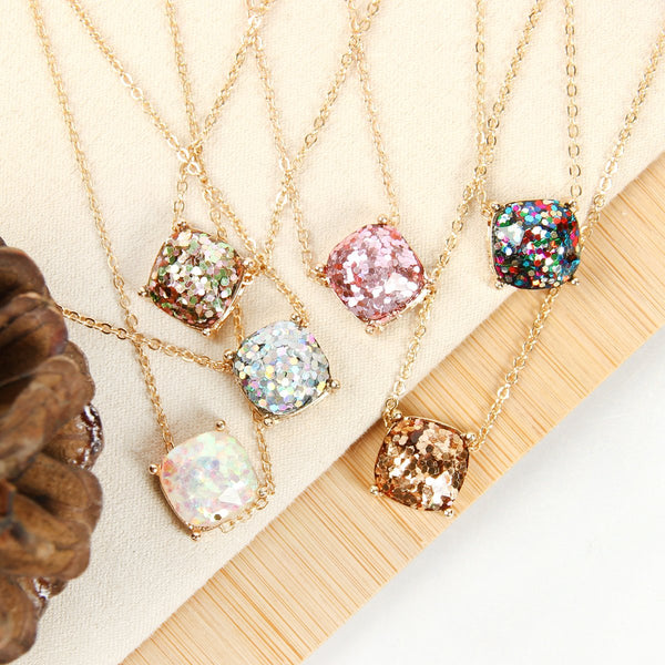 16355 - Cushion Glitter Necklace