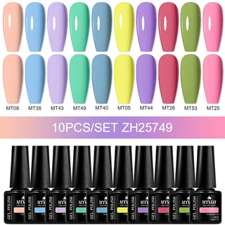 Buy zh25749 10/12pcs Spring Macaron Nail Gel Polish Set Semi Permanent UV for Manicure Soak Off Gel Nail Polish Kit Varnishes Nail Supplies