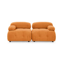 Modular Sectional Sofa, Button Tufted Designed and DIY Combination,L Shaped Couch With Reversible Ottoman, Orange Velvet