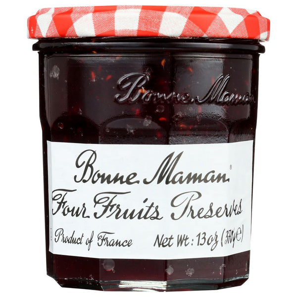 BONNE MAMAN: Four Fruits Preserves, 13 oz