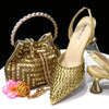 Diamond Pointed Toe Wedding Shoe and Bag Set for Party