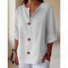 Women's V-Neck Buttoned Blouse