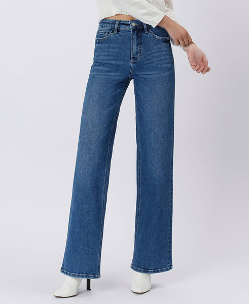 Elle Tummy Control 90's High Rise Wide Leg Jean