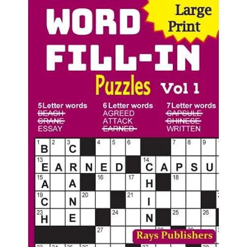 Large Print Word Fill-in Puzzles - Paperback
