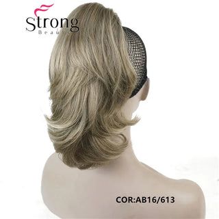 Buy ab16-613-blonde-mix 12&quot; Dual Use Curly Styled Clip in Claw Ponytail Hair Extension Synthetic Hairpiece 125g With a Jaw/Claw Clip