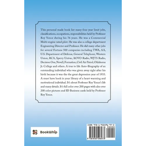 Professor Roy Yonce's Autobiography - Paperback