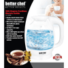 Better Chef 7-Cup Cordless Borosilicate Glass Electric Kettle with LED Light