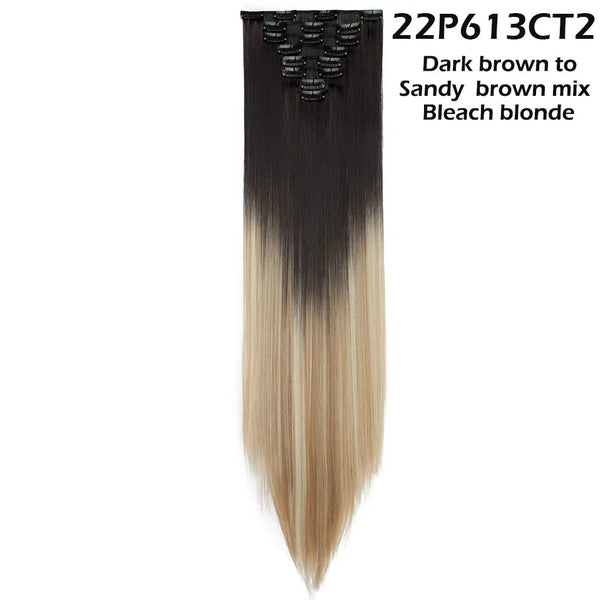 Long Straight Clip in on Hair Extensions