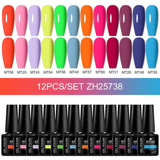 Buy zh25738 10/12pcs Spring Macaron Nail Gel Polish Set Semi Permanent UV for Manicure Soak Off Gel Nail Polish Kit Varnishes Nail Supplies