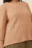 Curvy Long Cuff Cable Knit Pullover Top - Taupe