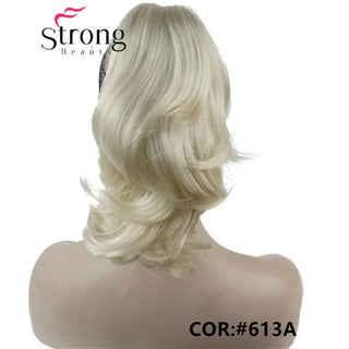 Buy 613a-white-blonde 12&quot; Dual Use Curly Styled Clip in Claw Ponytail Hair Extension Synthetic Hairpiece 125g With a Jaw/Claw Clip