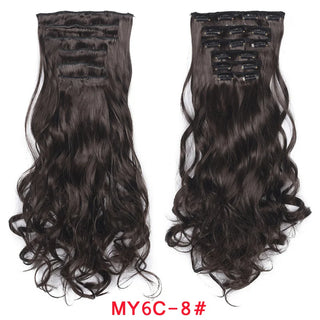 Buy my6c-8 16 Clips Clip in Hair Extension Long Synthetic Hair Heat Resistant Hairpiece Natural Wavy Ombre Hair Piece 6Pcs/Set 20Inch LIHUI