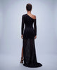 Midnight Leopard Asymmetric Gown