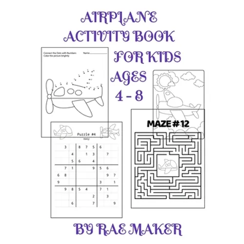 Airplane Activity Book for Kids Ages 4 - 8 - Paperback