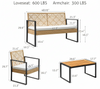 4Pcs Outdoor Patio Furniture Set – Rattan Wicker Sofa - Multiple Styles