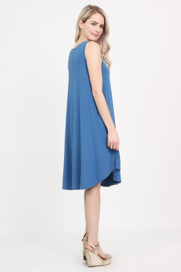 Sleeveless Pocket Swing Dress