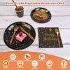 201 Pieces: Black Gold Disposable Dinnerware Set