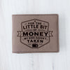 Engraved Wallet For Dad – Brown Leather Slim Bifold Wallet With Card Slots