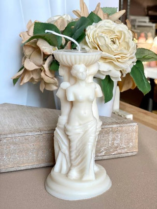 Buy ivory Goddess Trio Sculpture Candle