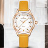 Women's Elegant  Watch With Leather  Belt And Metal Case Waterproof Wristwatch Excellent Design Perfect Gift