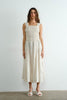 Margot Retro Bow Tie Back Smocked Midi Dress