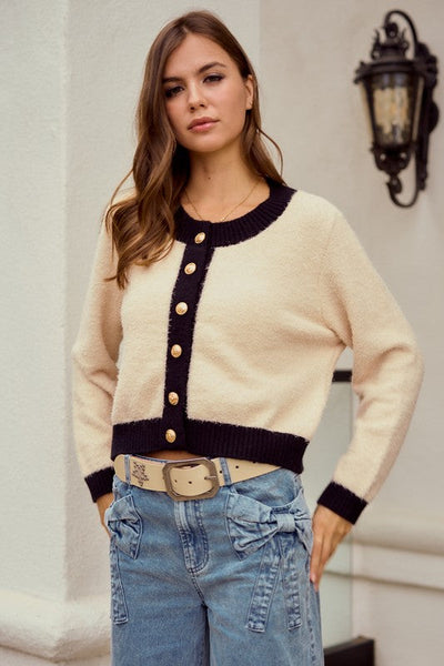 Soft Button Down Sweater Cardigan
