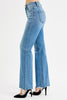 Tina Tummy Control High Rise Wide Leg Raw Cut Hem Jeans