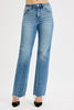 Tina Tummy Control High Rise Wide Leg Raw Cut Hem Jeans