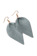 Teardrop Shape Genuine Leather Earrings