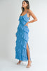Asymetrical Tiered Ruffled Maxi Dress
