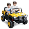 24V Ride-On Dump Truck 2-Seater with Remote Control - Yellow