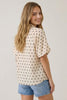 Polka Dot Bubble Sleeve Blouse