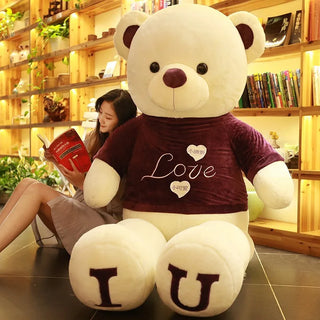 Buy 8-iu 100cm Plush Toy Teddy Bear Giant  T Shirt Soft Stuffed Animals Pillow Dolls Grilfriend Kids Wife Birthday Valentines Day Decor