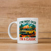 Vintage Car Coffee Mug – Ceramic Retro Cup with Desert Cacti Design, Gift for Dad