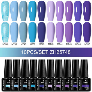 Buy zh25748 10/12pcs Spring Macaron Nail Gel Polish Set Semi Permanent UV for Manicure Soak Off Gel Nail Polish Kit Varnishes Nail Supplies