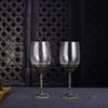 Enamel lead-free red wine cup crystal glass high footed cup decanter set