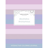 Adult Coloring Journal: Alcoholics Anonymous (Mandala Illustrations, Pastel Stripes) - Paperback