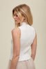 Ribbed Sweater Mock Neck Tank - Ivory