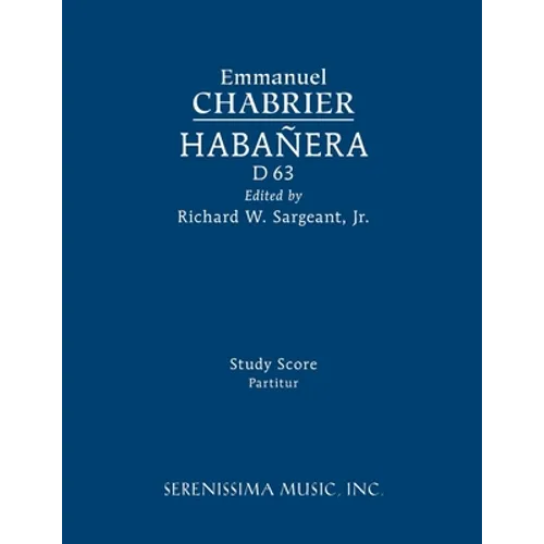 Habanera, D 63: Study score - Paperback