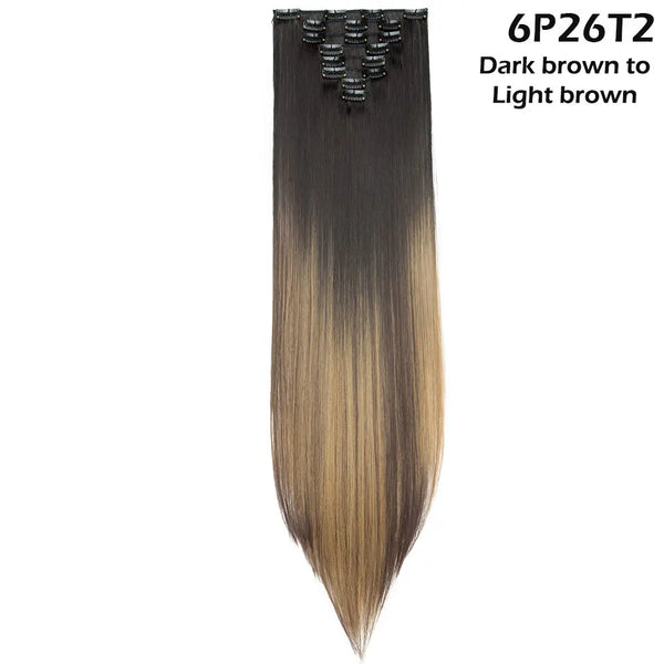 Long Straight Clip in on Hair Extensions
