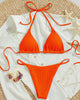 Hanging neck tie bikini multi-color three-point swimsuit hot spring swimsuit