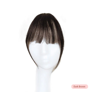 Buy a63-dark-brown 100% Human Hair Invisible Air Bangs Hair Clip-In Extension Front Fringes Hair Pieces Air Bangs Styling Accessorie for Women