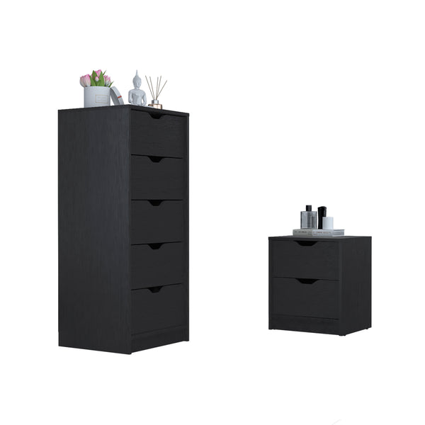 Bennett 2 Piece Bedroom Set, Black