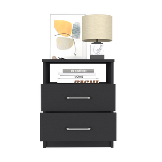 Nightstand Olivenza, Two Drawers - Black