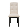 Solid Wood 5-Piece Dining Table Set With Faux Marble Tabletop and Upholstered Dining Chairs for 4, Faux Marble Black+Bei