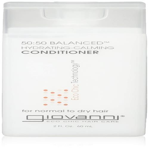 Giovanni 50:50 Balanced Hydrating Calming Conditioner - Leaves Hair Ph Balanced, Ideal For Over-Processed, Environmentally Stressed Hair, No Parabens, Color Safe, Sulfate Free - 2 Oz