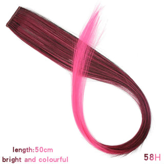 Buy 58h Synthetic Rainbow Highlighted Hair