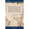 Discourses Concerning Government. By Algernon Sidney, Esq; to Which are Added, Memoirs of his Life, and an Apology for Himself, Both now First Publish - Hardcover