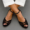 Women's Woven Flat Sandals | Retro Hollow Buckle Open-Toe Sandals in 6 Colors
