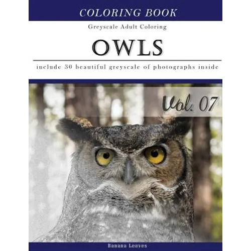 Owls World: Animal Gray Scale Photo Adult Coloring Book, Mind Relaxation Stress Relief Coloring Book Vol7: Series of coloring book - Paperback